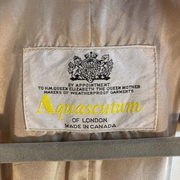 AQUASCUTUM LONDON Sz 36R Aqua 5 Classic Tan Trench Coat with Buckle Belt Lined - Picture 11 of 14